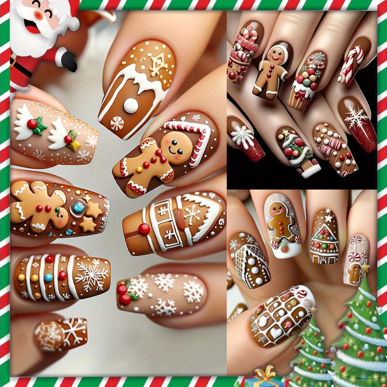 

72pcs (3pcs) Christmas Art , Mixed , Long , And Person Pattern, Art, Decoration, Suitable For