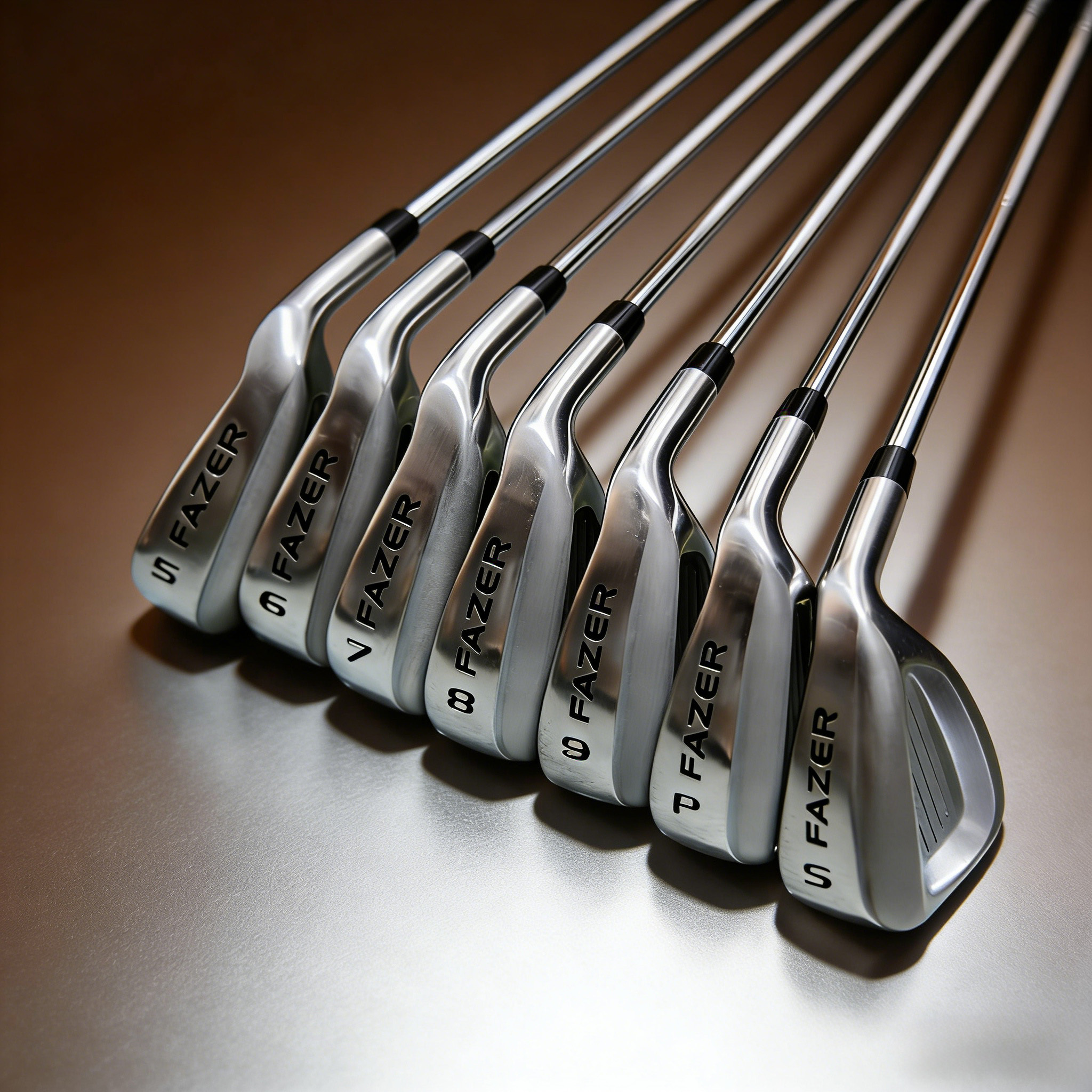 Fashion Black Silvery FAZER Golf Full Set Clubs, 12pcs: 4 Wood, 7 Iron, 1 Putter, High Launch Trajectory, Easy to Hit, Professional Clubs for Training and Competition, No Bag Included