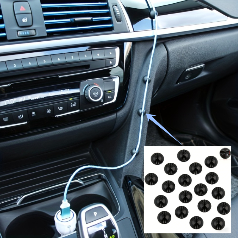 20pcs Car Dashboard Wire Organizer Clips | Plastic Cable Management Clips For Headphones And Charging Cables, Universal Fit For Car Interior Decoration