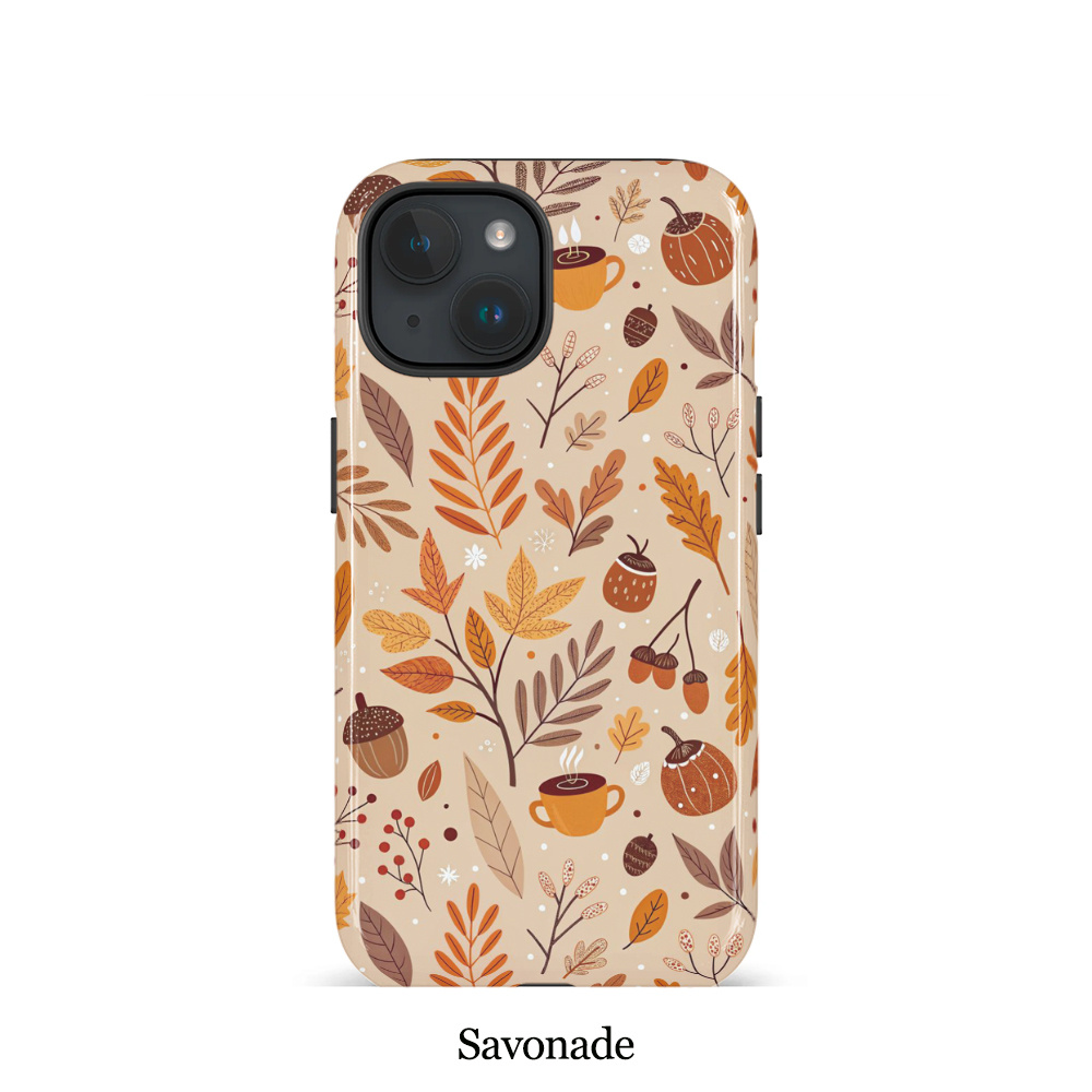 TEMU Phone Case: Autumn Theme Elements Phone Case For Iphone 17, 16pm, 15pm, 13/13 Mini, 12/11, Xs Max & 7 Se2 - Glossy Finish