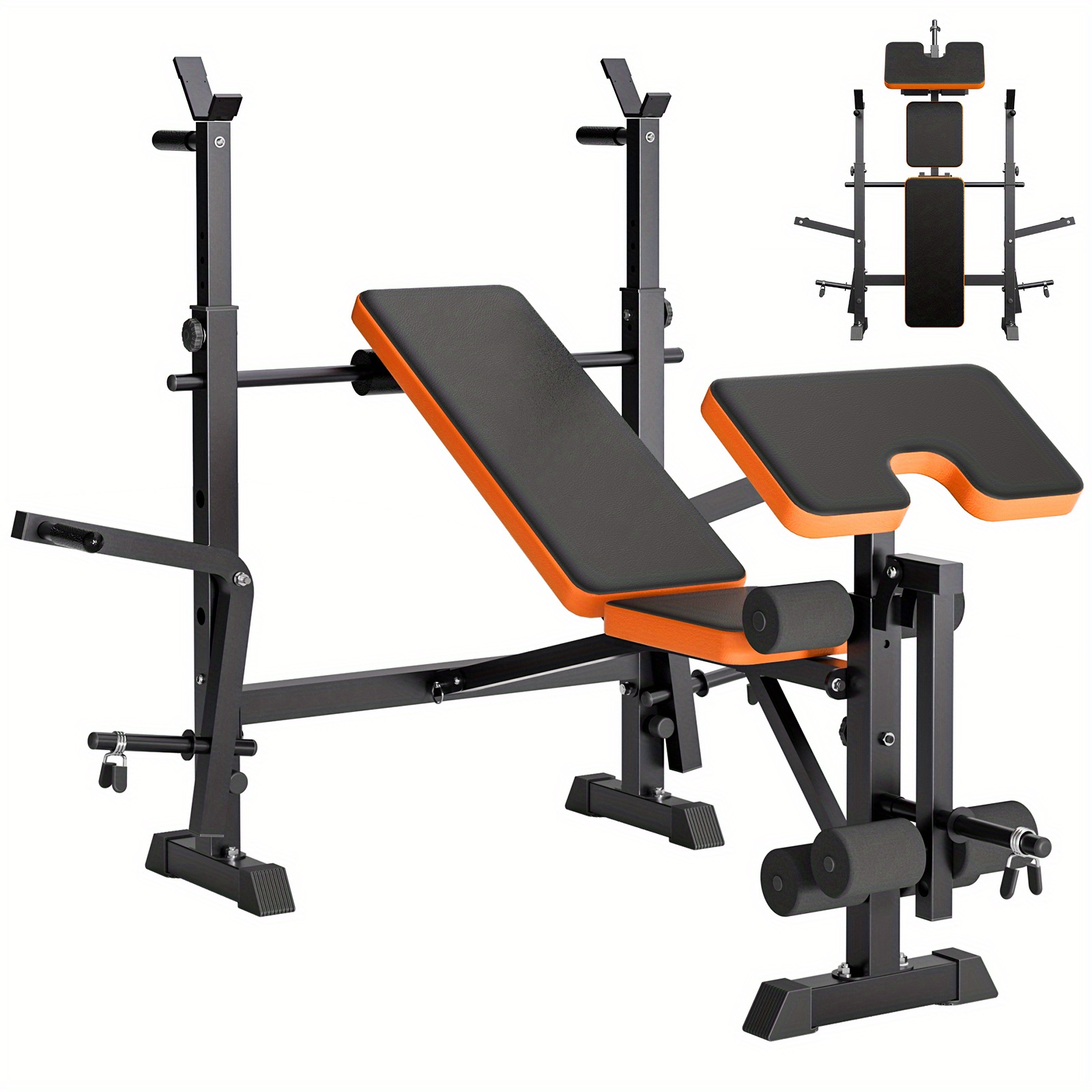 conjunto de de peso 6 com suporte para agachamento, de treino ajustável com desenvolvedor de e suporte para flexão de bíceps, treino de para ginásio doméstico detalhes 1