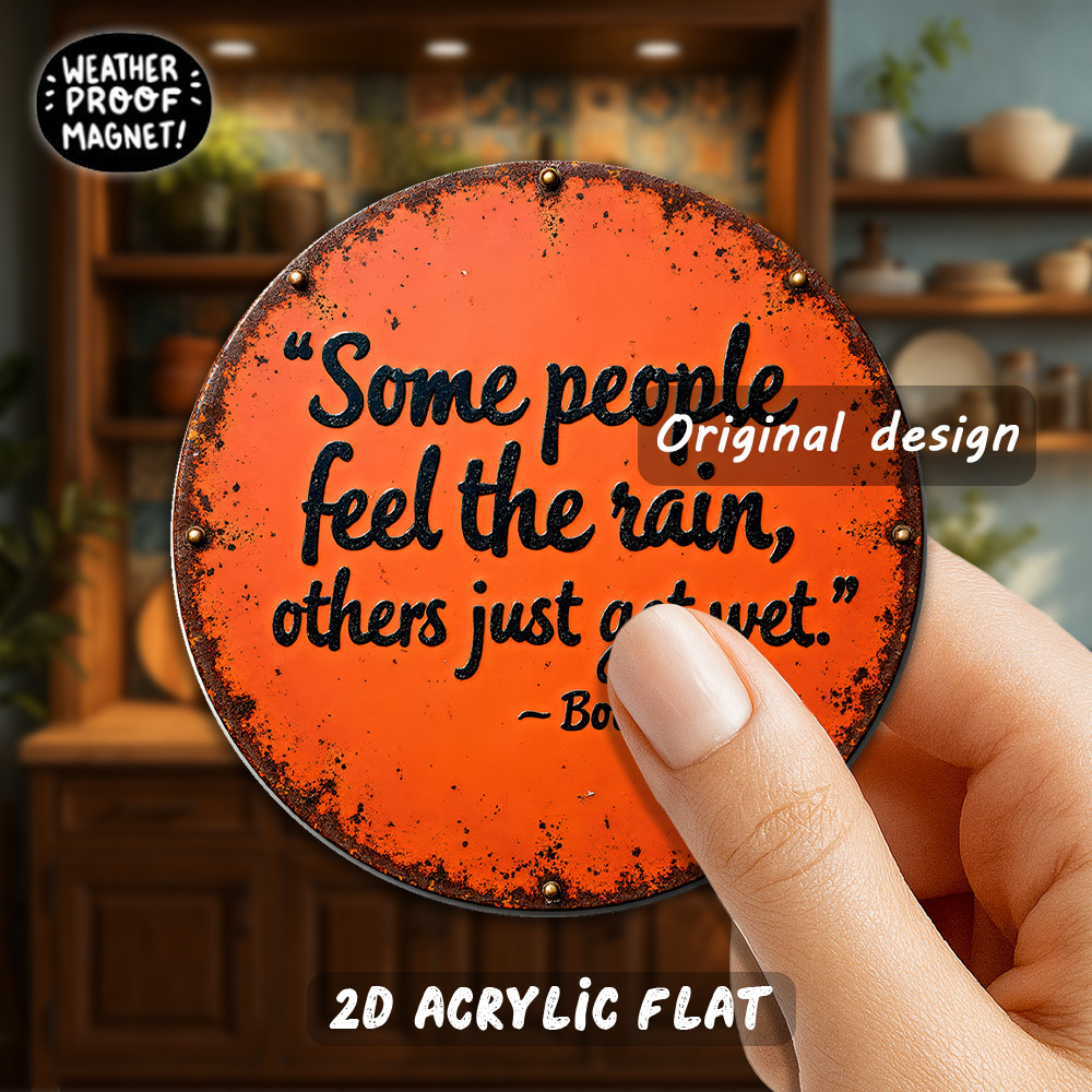 TEMU 1pc 2d Flat, Acrylic & Rubber Soft Magnet, 3.15-inch, , - Abstract Orange & Red Textured Design - Music Lovers & Fans - Ideal For Birthday,