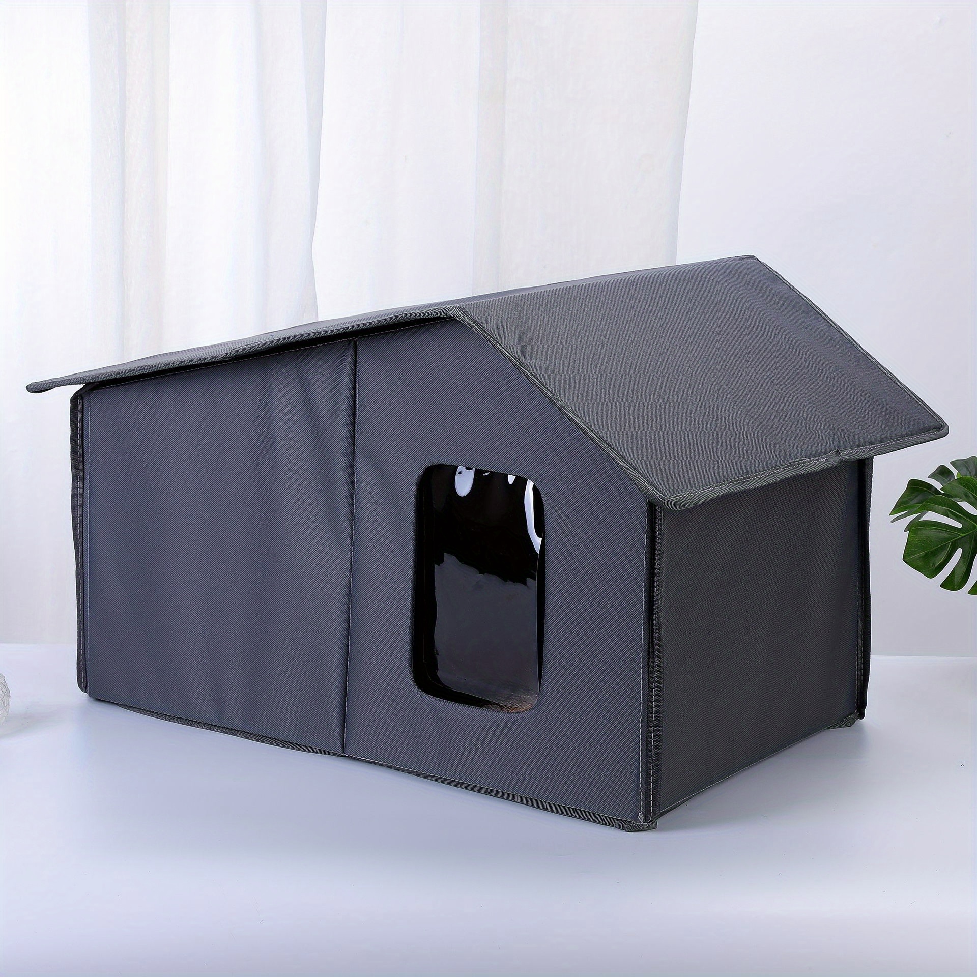 TEMU Outdoor Pet House, Anti Slip Stable House, Durable Oxford Cloth, Outdoor Cold Shelter, Waterproof And Warm, Designed To Be Detachable And Washable, Suitable For Outdoor Cats Use