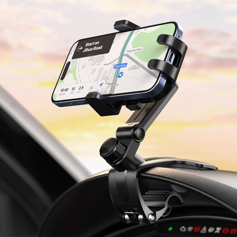 Image of Dashboard Car Phone Holder Mount, 360 Rotating Car Phone Holder, 1 Hand Operation Phone Stand Car, Universal Car Phone Holder Mount Compatible With 4 - 7 Inch Smartphones