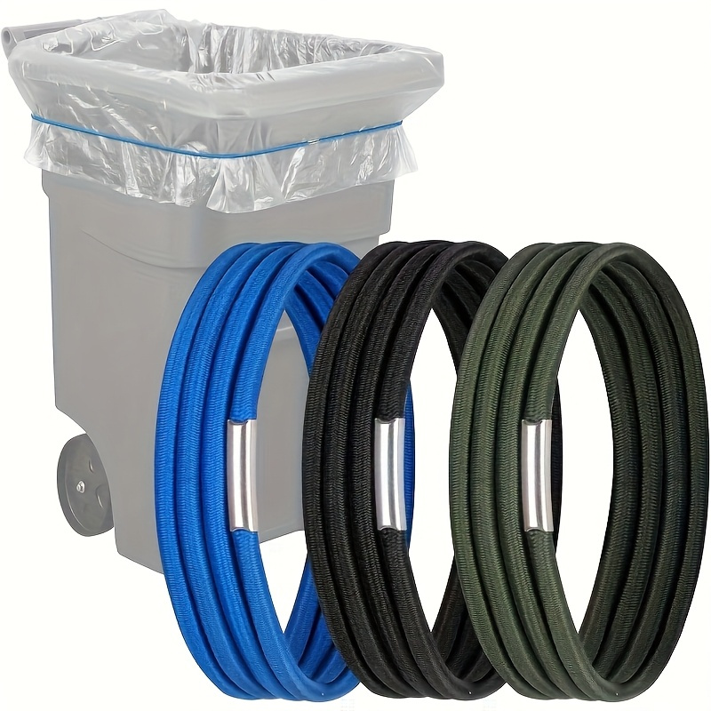 TEMU 3pcs Set Elastic Safety Trash Bag Holder- 13-96 Gallon Capacity Trash Can Strap, Suitable Home, Office, School, And Outdoor Use