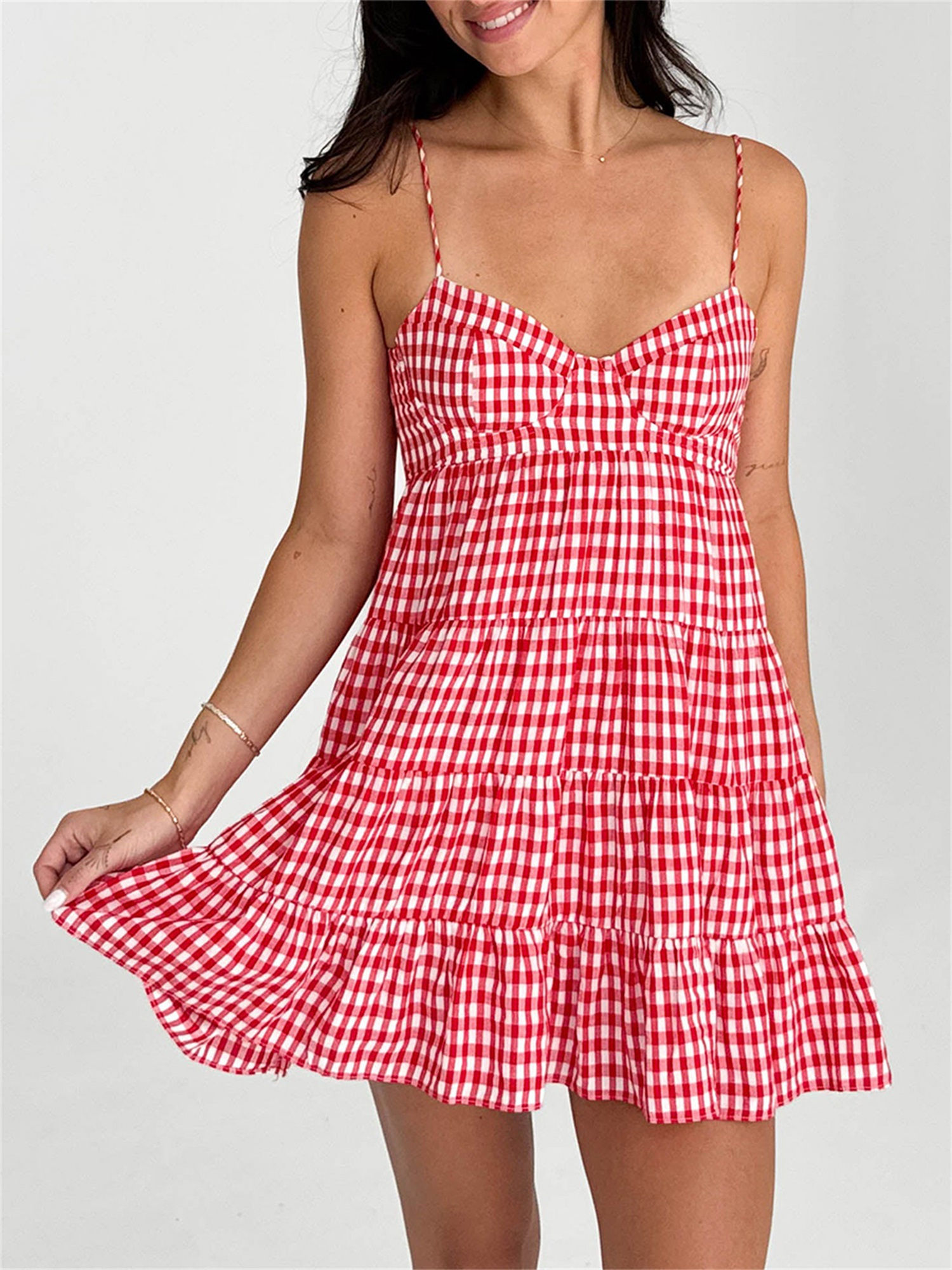 Ginghamcheck Camisole Dress todayful gingham check camisole