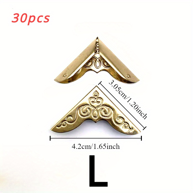 TEMU 30 protectores de esquina prácticos de hierro, metálico, para álbumes de recortes, álbumes de recortes, menús, carpetas, decoración de esquinas,