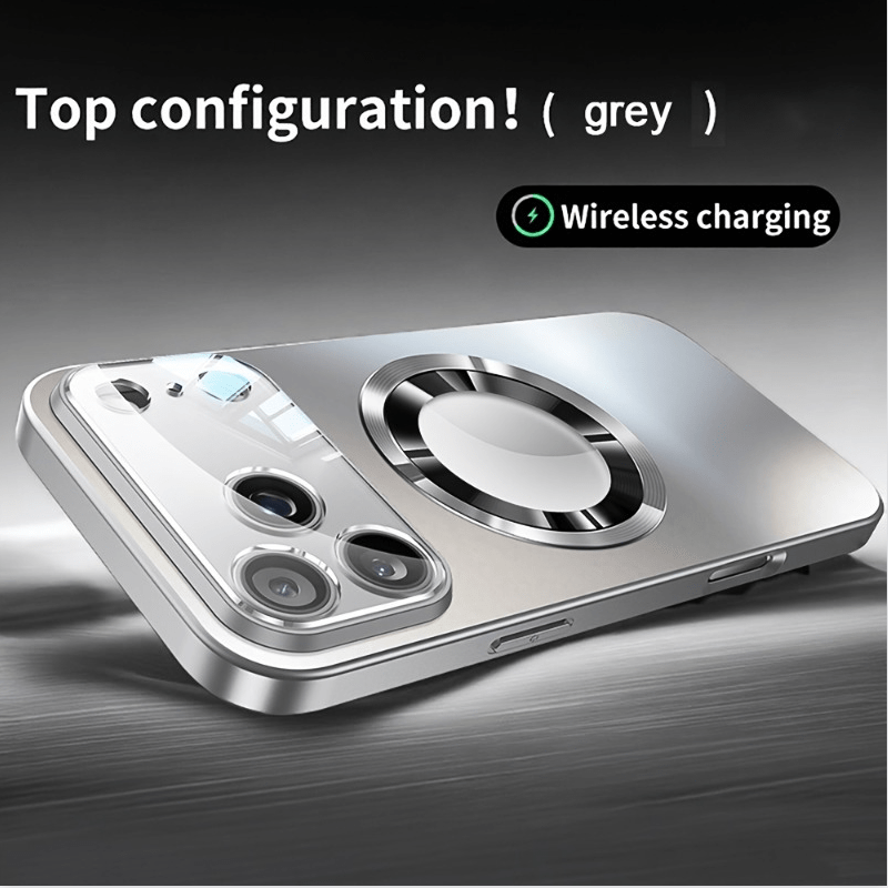 Image of Phone Case - For Iphone 18 Phone Case: New Desert Titanium Luxury Matte Magnetic Phone Case, Featuring A Glass Lens Protector And A Soft, Shock-absorbing Frame, Supports Wireless Charging