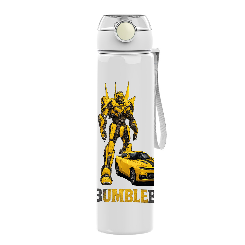 TEMU 1pc Print 750ml/26oz Plastic Sports Water Bottle, Leak-proof Pop-up Lid, Suitable For Outdoor Sports, Running, Commuting, Fitness, Birthday,