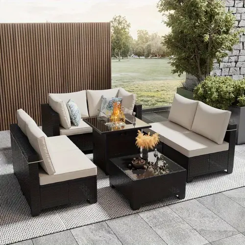 cushion covers for 7pcs 6 wicker rattan sectional sofa 14pcs cushion slipcovers set seat and back outdoor cushion slipcover with zipper only cover khiki