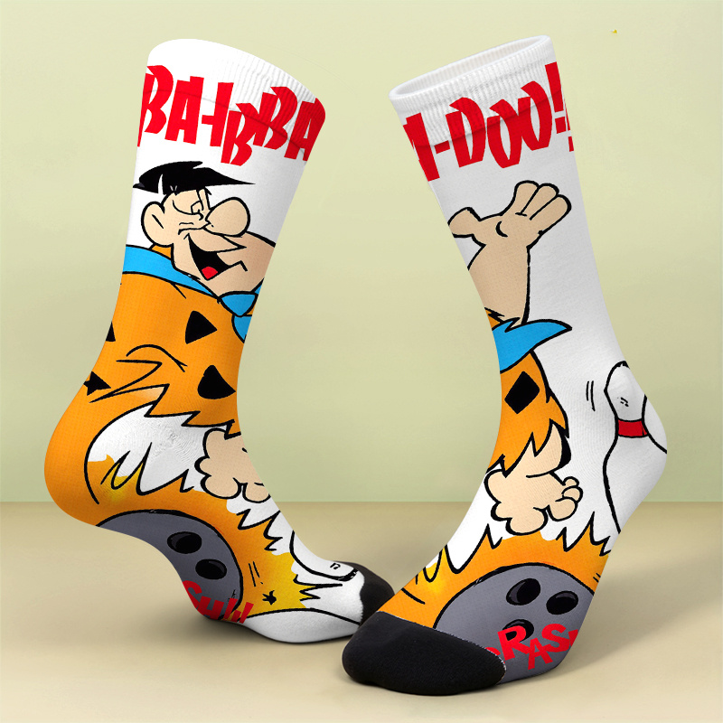 TEMU A Pair Of Printed Sockssocks That Hit The Pin - Fun Bowling Sockssoft Comfortable Breathable Cute And Crazy Gift