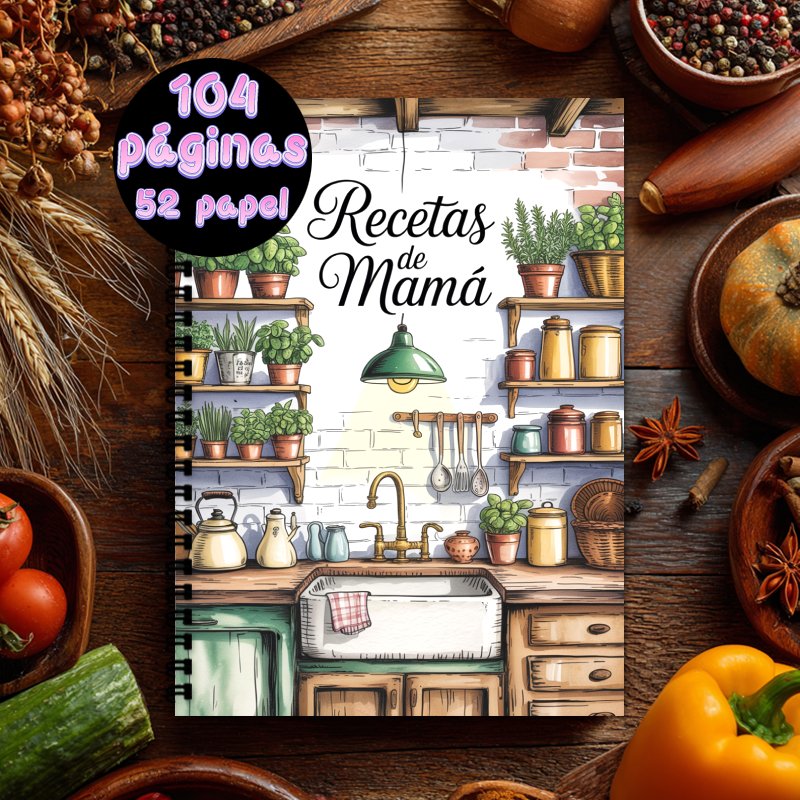 TEMU 1 Libro de Recetas en Español | 1 Cuaderno A5 con Encuadernación en , Libro de Colección de Recetas para Hombres y Mujeres, Diario Temático de