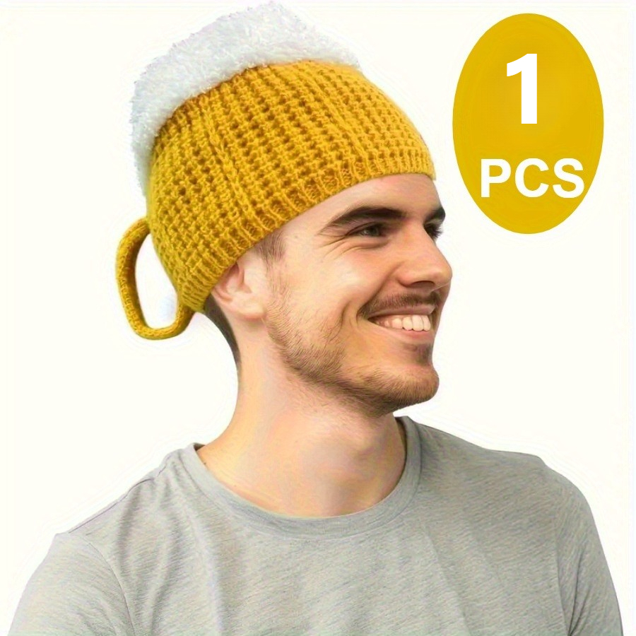 E-shop Lustiger Bierbecher-Deckel-Hut - Dehnbarer für Männer und Frauen im Herbst und Winter, leicht und warm für beide Geschlechter, lustiges Design