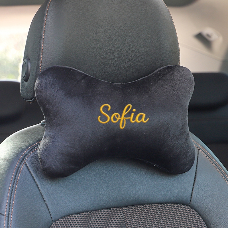 TEMU Poggiatesta indipendente ricamato per auto, cuscino di supporto per il , progettato con cinghie elastiche vestibilit� sicura, cuscino per spalle