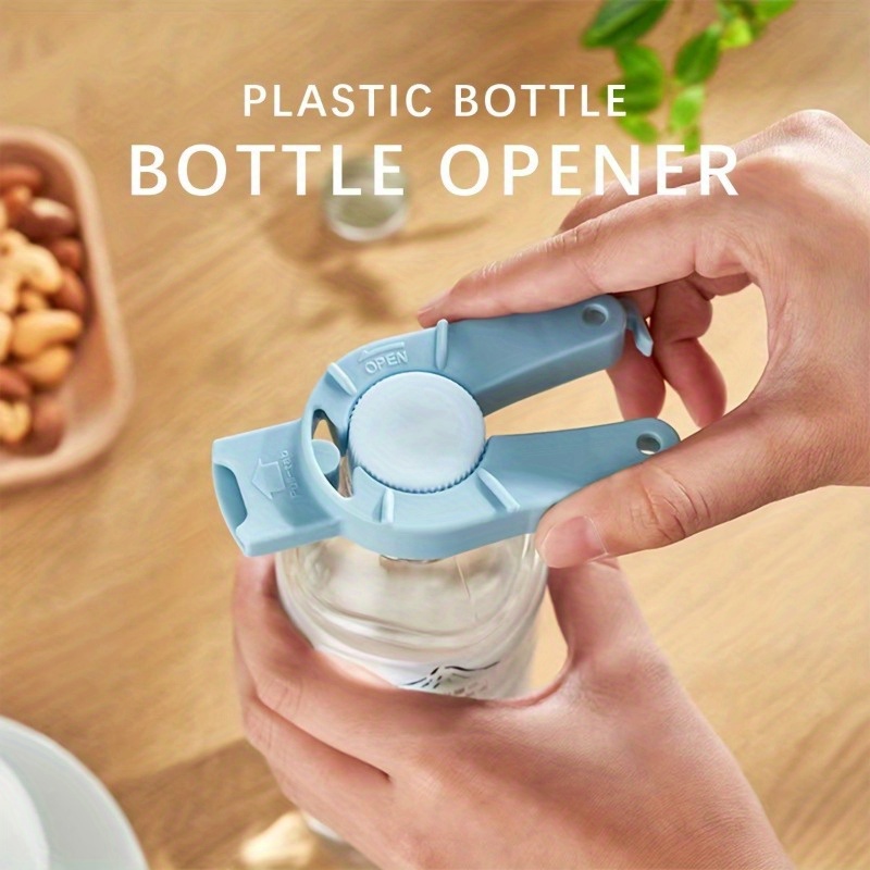 friendly bottle opener with   blue handle ratchet edge suitable for weak hands plastic opener for bottles plastic