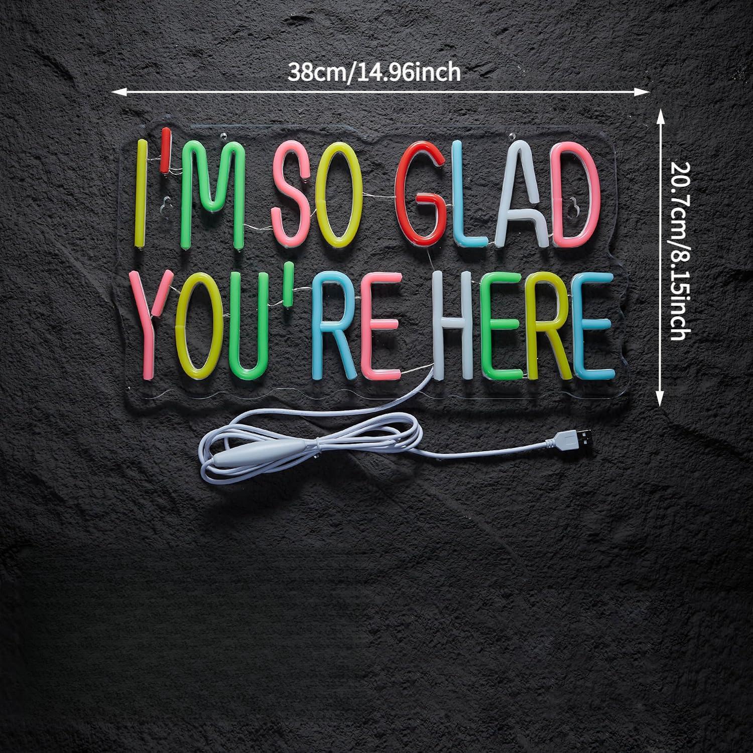 I'M So Glad You're Here Neon Light for Classroom Decoration