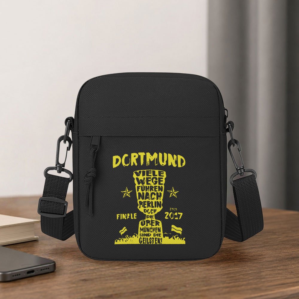 TEMU 1pc Fashionable Easy All-match Dortmund Print Shoulder Bag, New Multifunctional Large Capacity Crossbody Bag, Phone Bag, Travel Small Backpack,