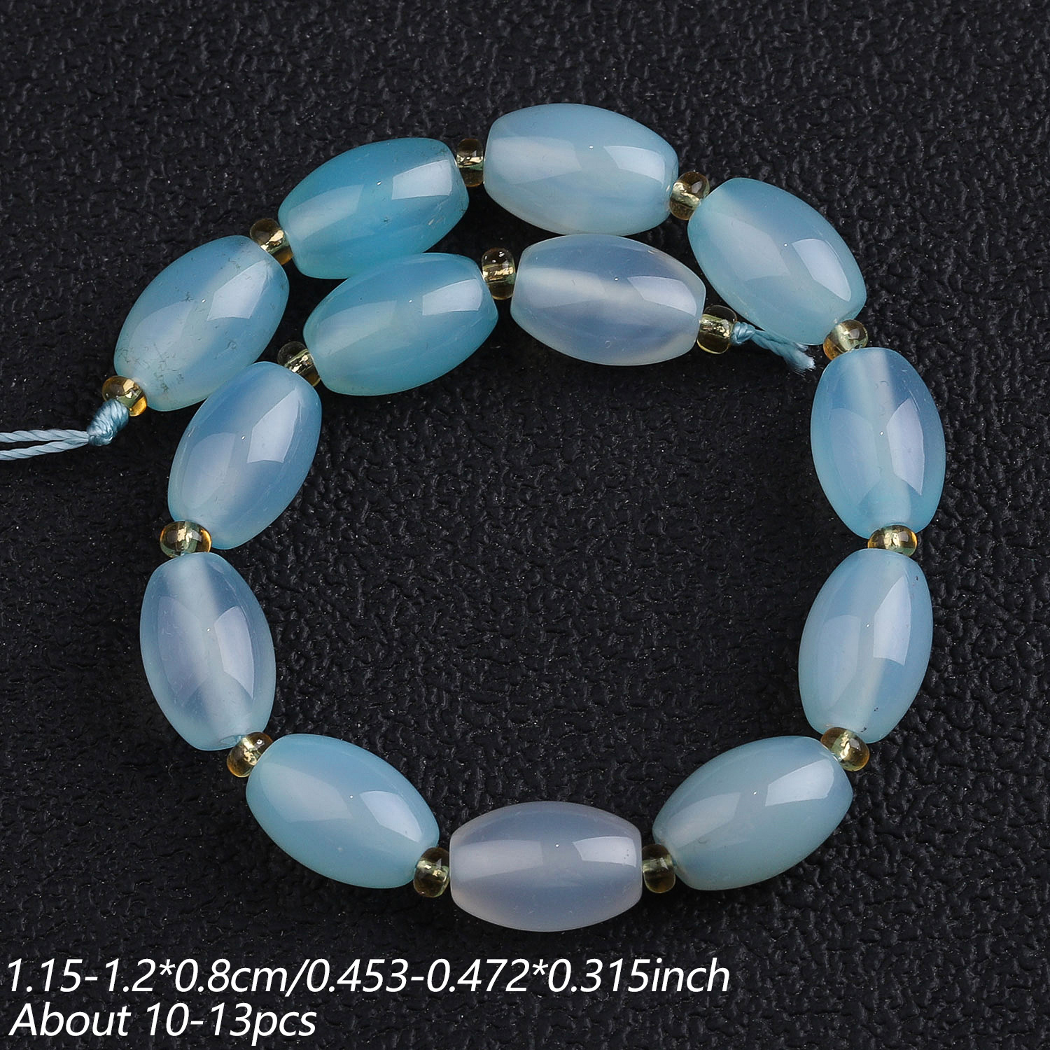 8X12Mm Natural Stone Multi-Color Agate Seed Beads