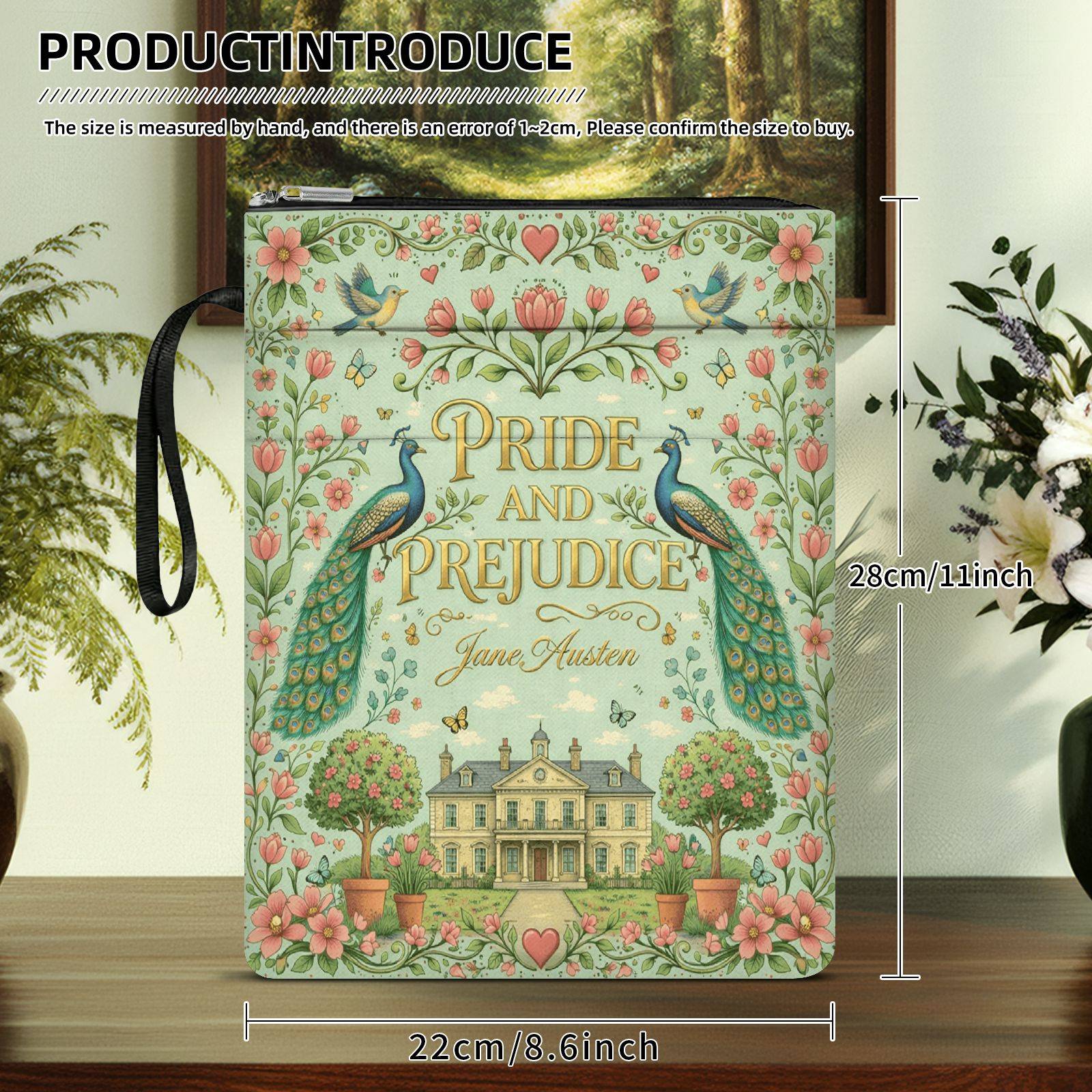 TEMU 1pz per Libri e Borsa da con Stampa Vintage di e Chiusura a Cerniera - Frontale Adatta per Studenti, Insegnanti, Forniture per Ufficio, Custodia