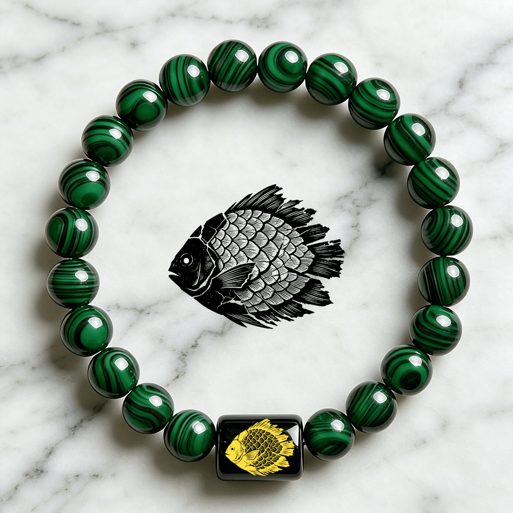 Beaded Fish Charm Bracelet, Ocean-Inspired Daily Wear