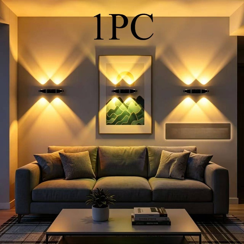 TEMU Double Pupils, 4 Cat-eye Dual Induction Lights, Automatically Turn , Three-color Temperature Dimming, Usb Charging / Bedroom Living Room Cabinet