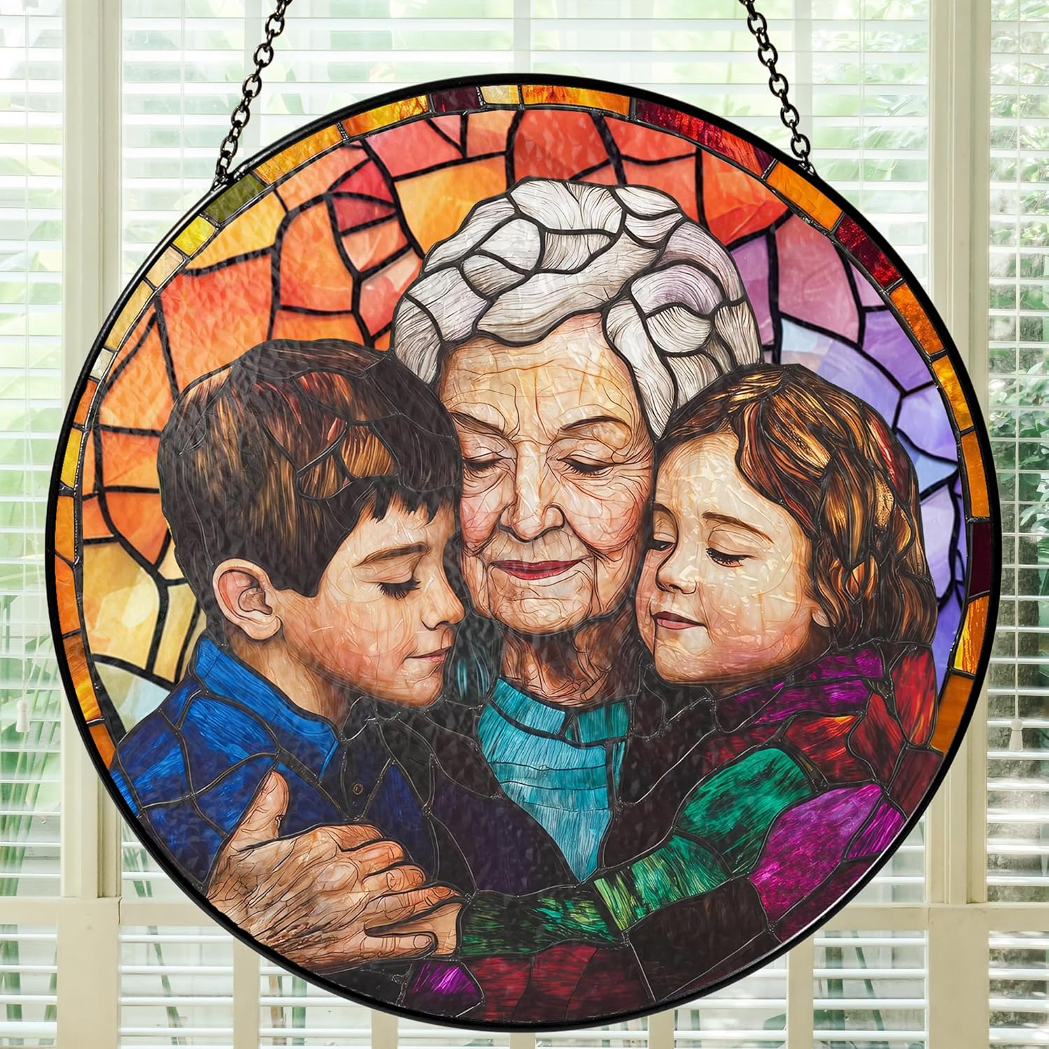 TEMU Catcher de Sol Colgante de Vidrio Pintado con Pintura Acrílica Personalizada y 2D, Día de la , Día , Regalo de , para /Papá, /, , Foto