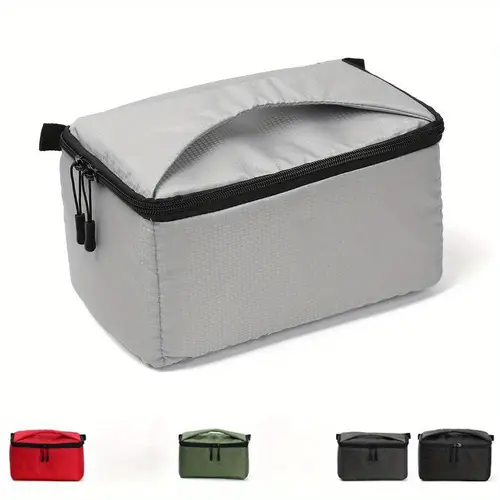 1pc Durable Polyester Portable Camera Bag, Waterproof DSLR/SLR Padded Insert Case Cover , Compatible with Sony - in Red, Green, Black, Grey