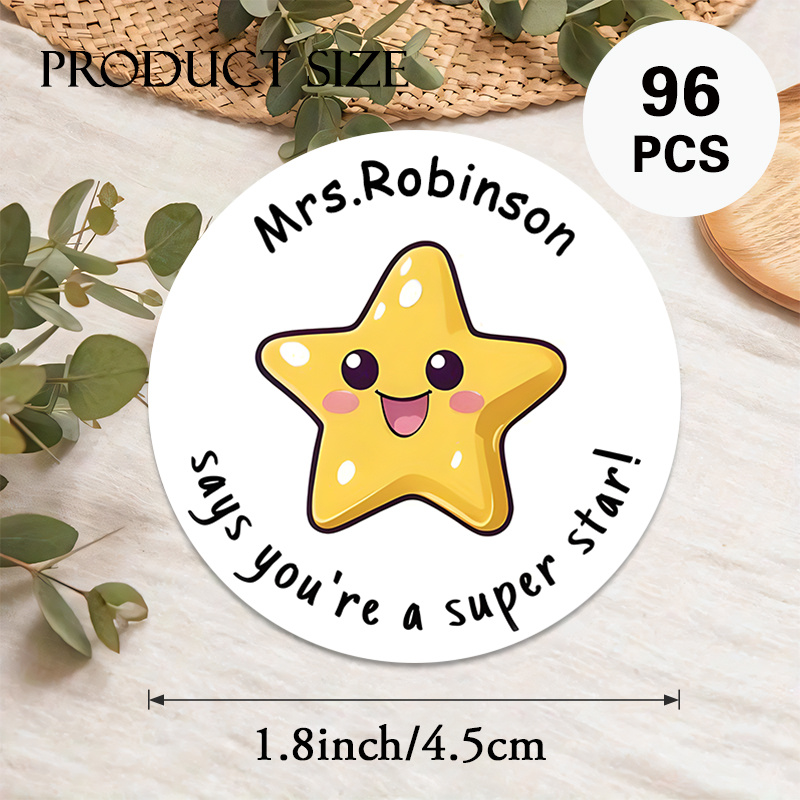 TEMU Custom 48/96pcs "encouragement" Round Stickers, Personalizable Text Content, Featuring A , Appropriate For Praise Notes, Gift Embellishments,