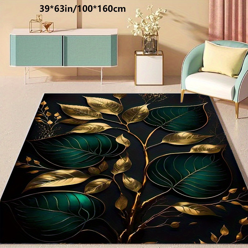 TEMU Golden Diamond Velvet   800g/mÂ²   Non-slip Dot Backing 1pc Christmas Decorative Area Rug 3d Carpet, Slip-resistant, Machine Washable, Easy To