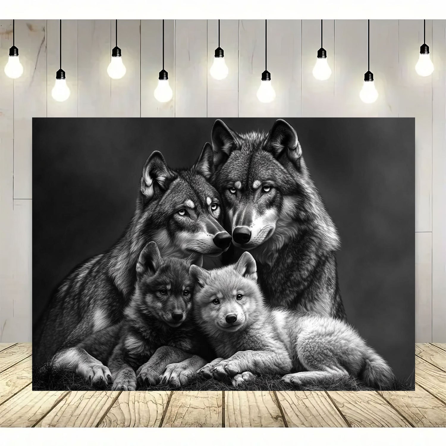 Wolf-familien-wandteppich Für Innen- Und Außendekoration_voghion.com
