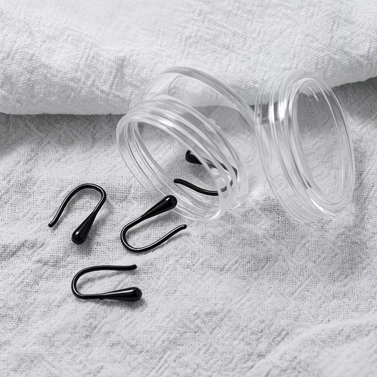 TEMU 12pcs/Boîte Boucles d'oreilles pendantes invisibles transparentes hypoallergéniques, clous de goutte de pluie en plastique souple, bijoux