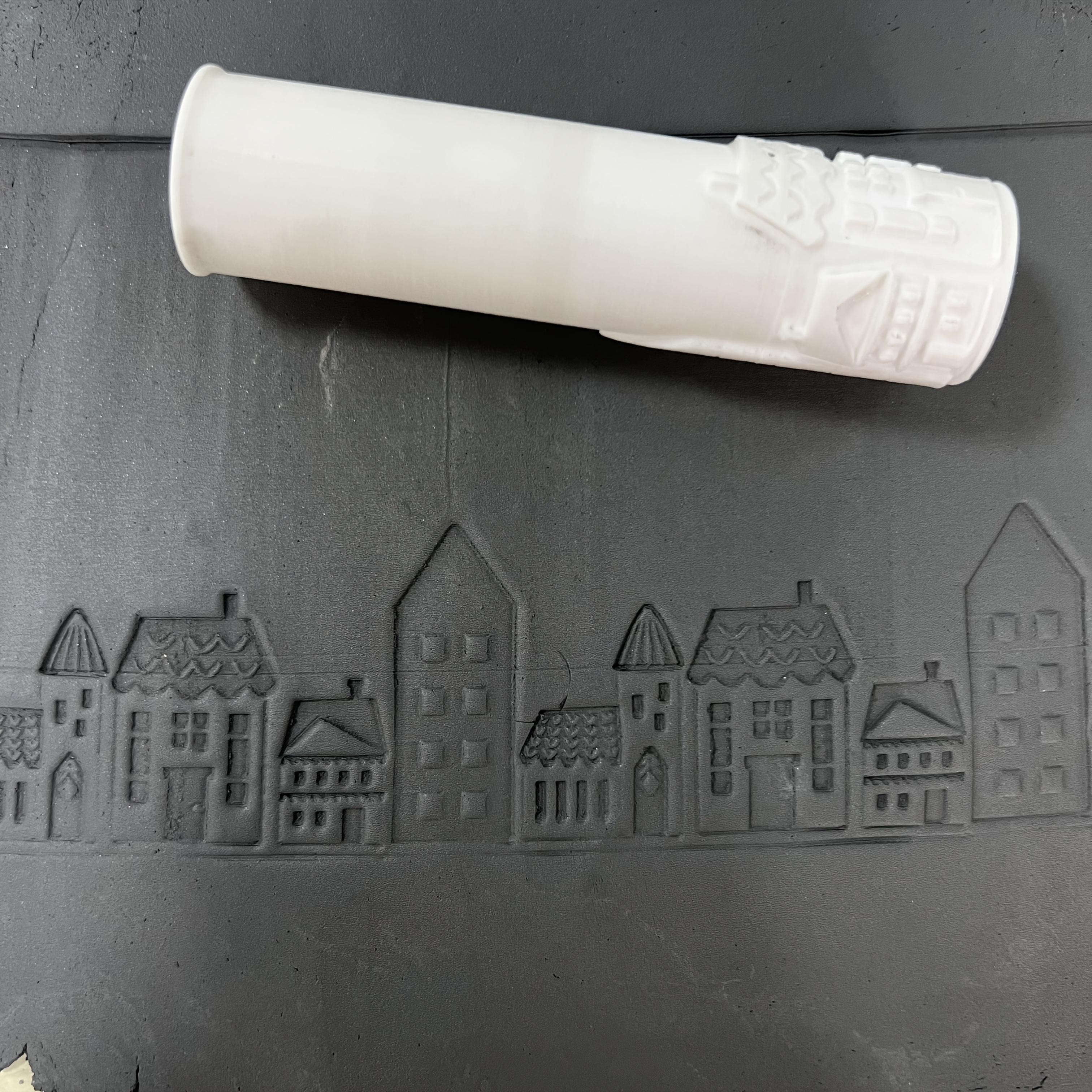 1pc Nordic Style House Texture Embossing Mold, Polymer Clay Tool For Soft Sculpture And Modeling Clay