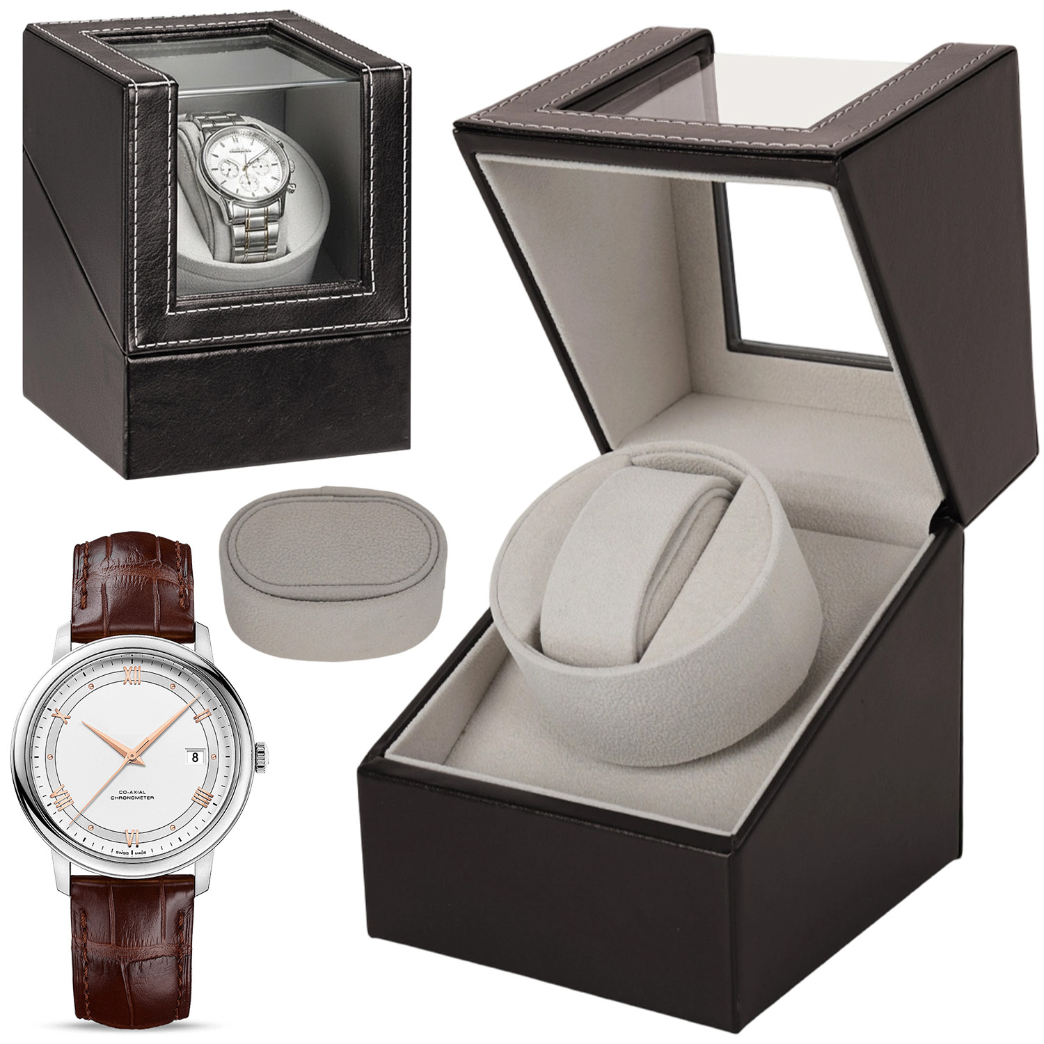 Automatic Watch Winder, Watch Display Storage, Premium Exterior And Soft Flexible Watch Pillows For Watches