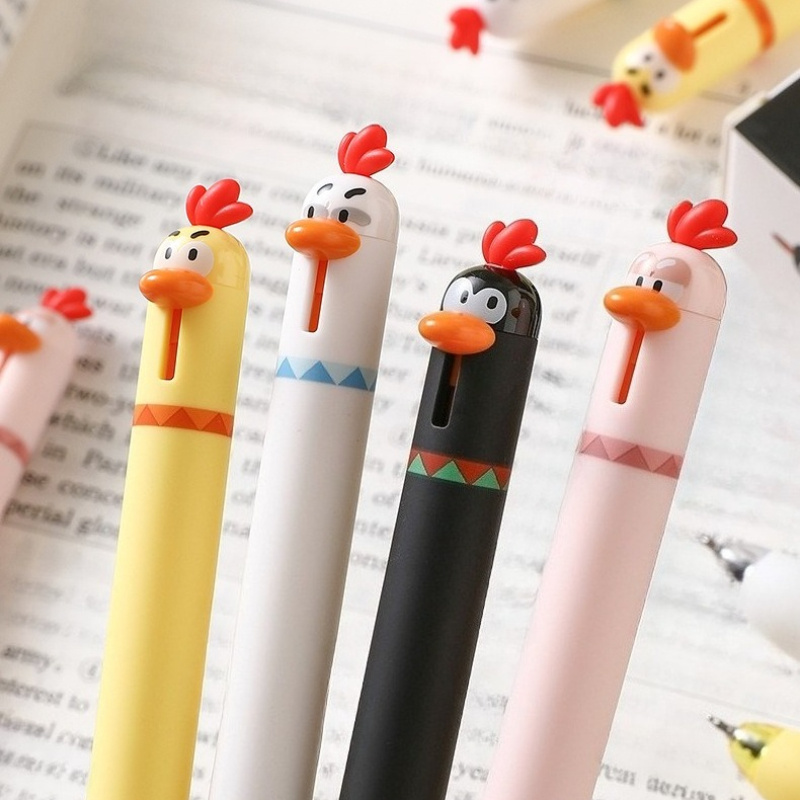 16 fun chicken shaped button fountain pens in four different colors stress relieving office   pen 0 5mm quick drying writing pen creative neutral pen suitable for writing and office Product details 5