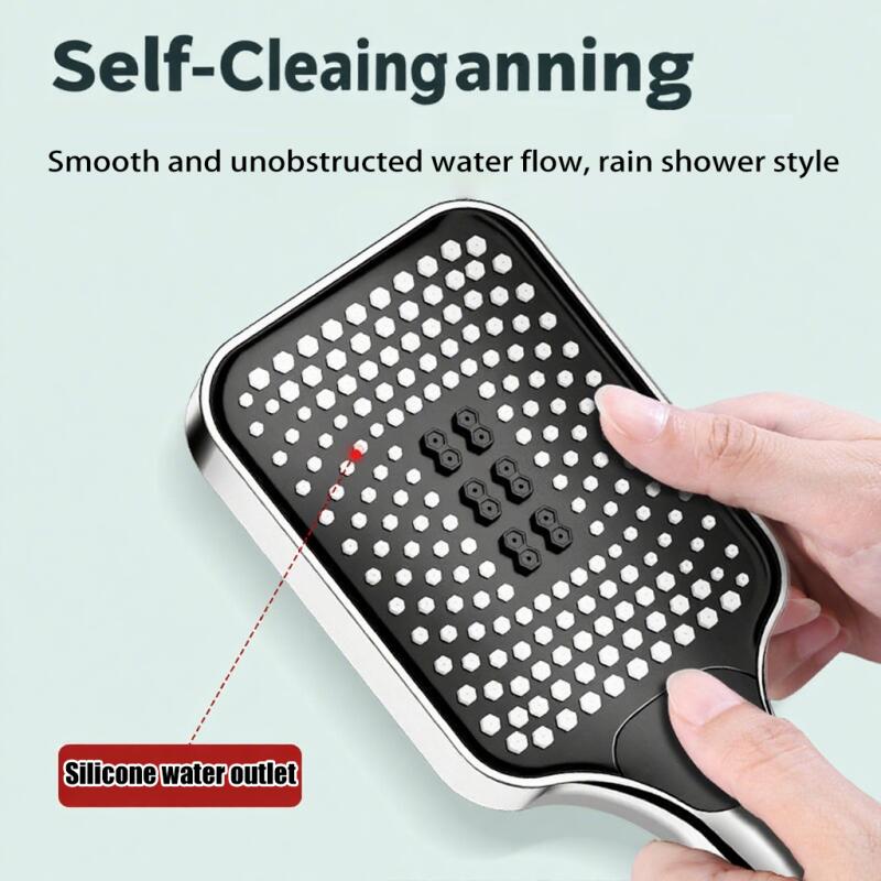 3-Gear Pressurized Shower Head with 2M Hose