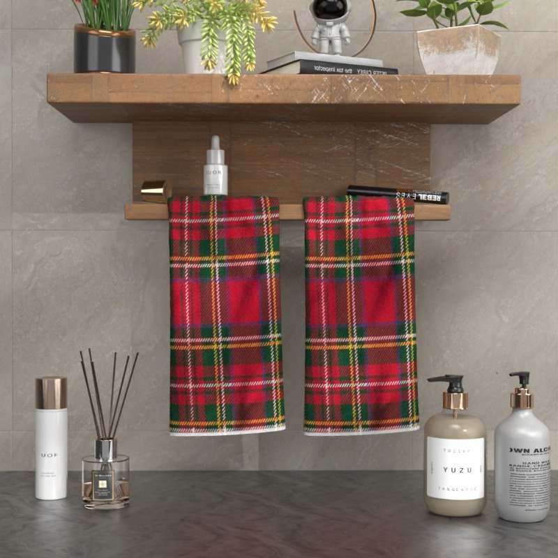 

2pcs Tartan Kitchen Towels - 18x26 Inches, Vintage Scottish Design, Home Decor & Multi-use In Kitchen Or Bathroom