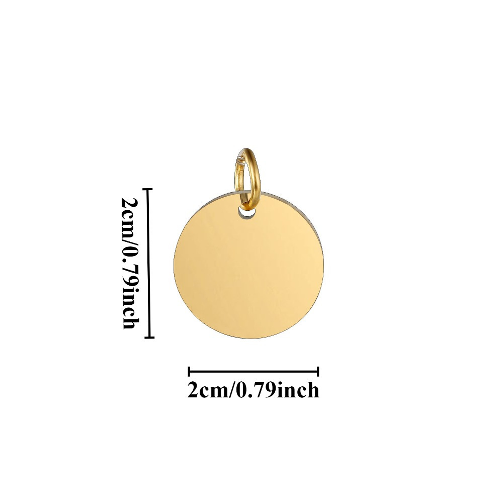 TEMU 10 piezas de accesorios de joyería de colgante de acero inoxidable de un solo con logo grabable con láser, argolla de conexión y etiqueta