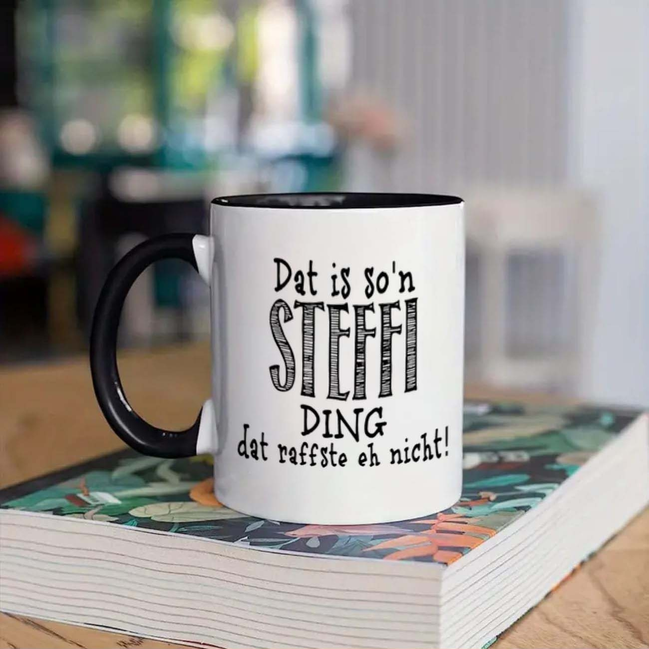 1pc, Text, "", German, Humorous Ceramic Mug 11oz (360ml), Cartoon Coffee Cup For Drinks, A Great Gift Idea For Birthdays And Holidays, Drinkware