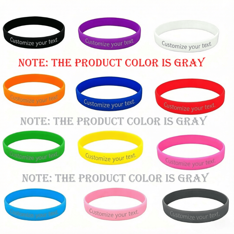 30pcs Custom Silicone Wristbands, Personalised Gift