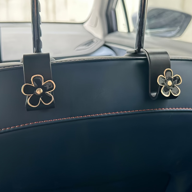 TEMU 2pcs Exquisite Flower Single Hooks, For Car Seat Back Use. Dual Functions Of Storage And Decoration, Keep The Car Interior Tidy, Beautiful And
