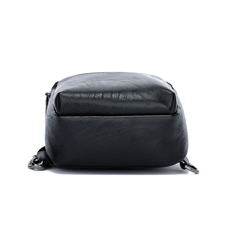 Sac Bandoulière Homme Style Cuir Sac Bandoulière Poitrine Homme PU Sac à Épaule Unique