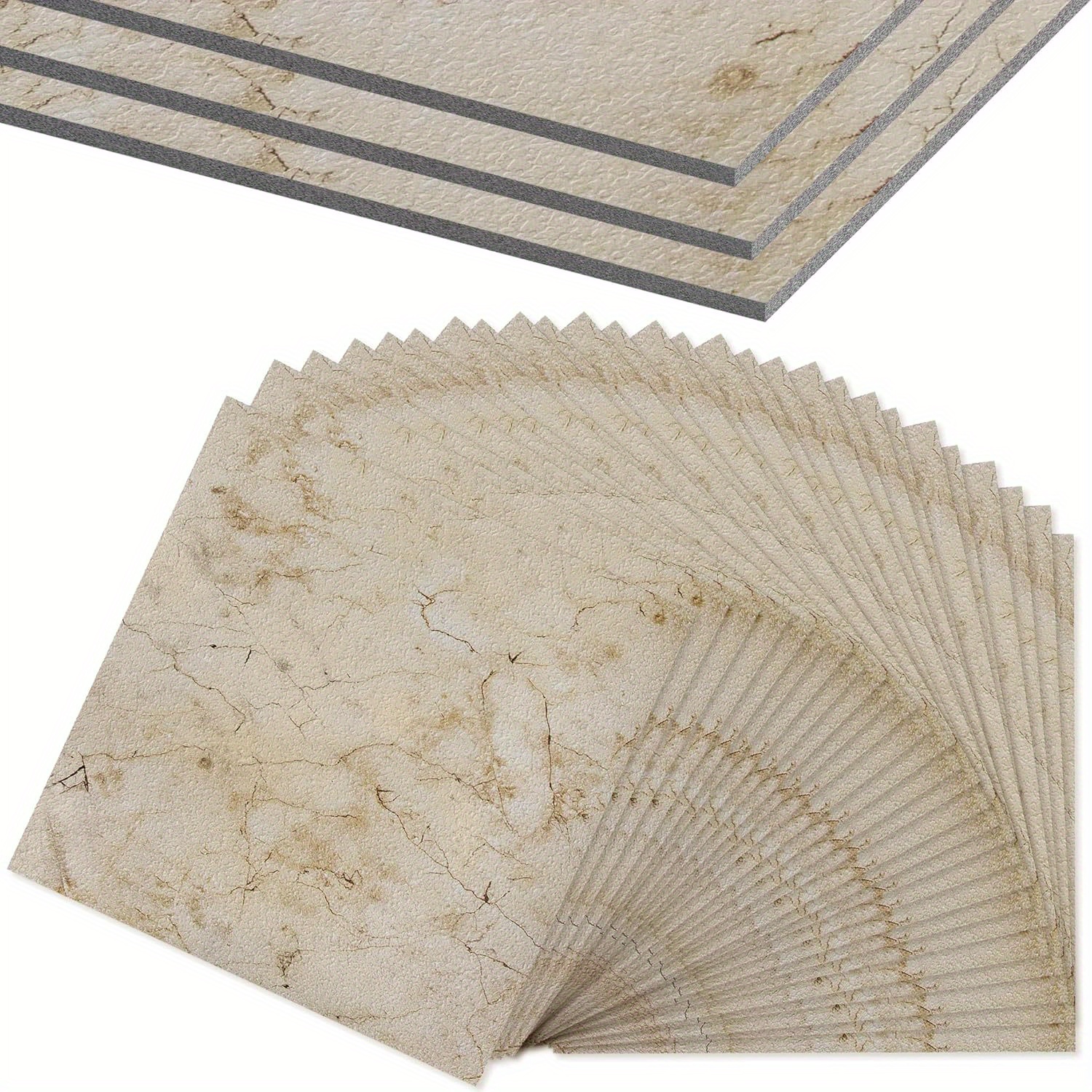 TEMU Vinyl Flooring Self-adhesive Pvc Flooring 30x30cm Vinyl Flooring Selectable Laminate Flooring Waterproof Cuttable Adhesive Vinyl