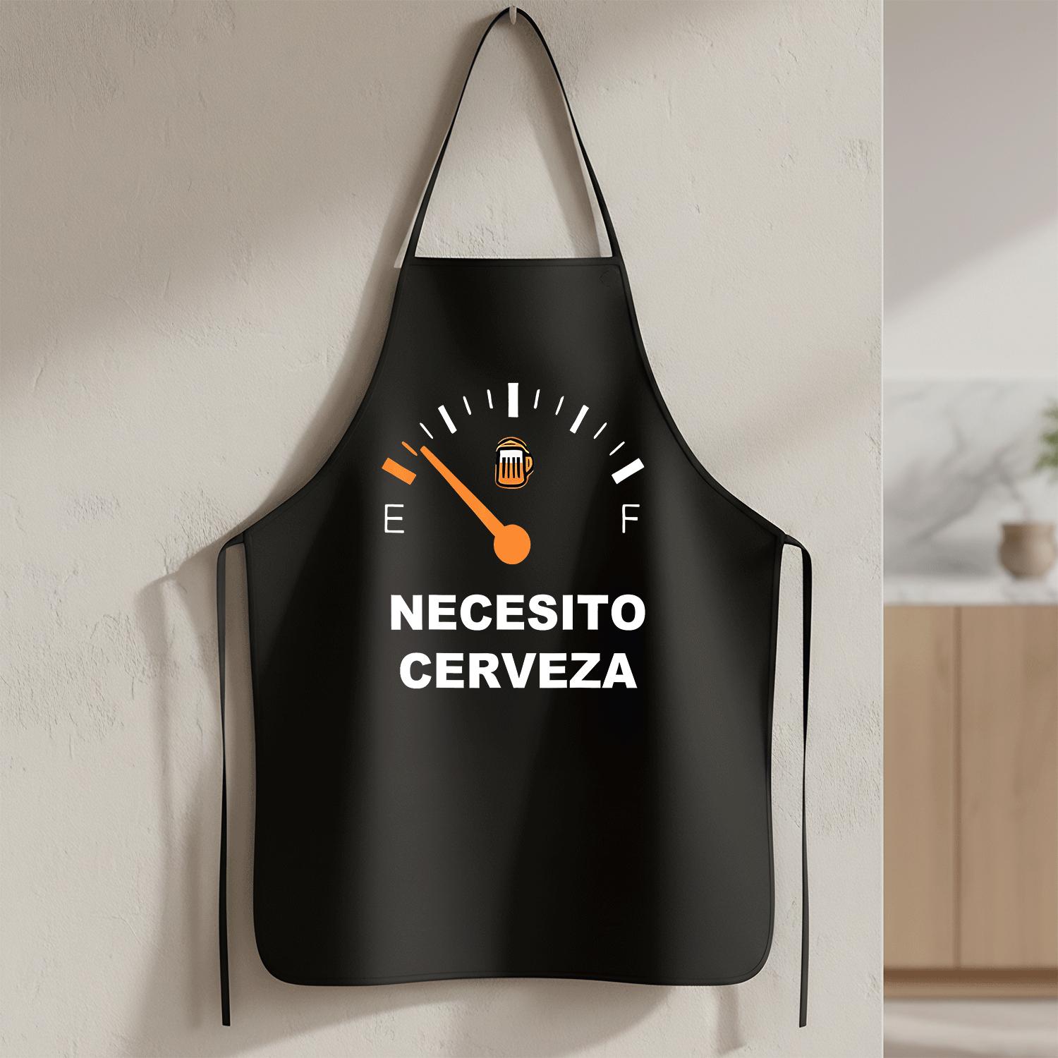 TEMU Delantal pequeño divertido "Necesito Cerveza" con temática de cerveza española, para , cocina, pintura, regalo duradero unisex para fiestas