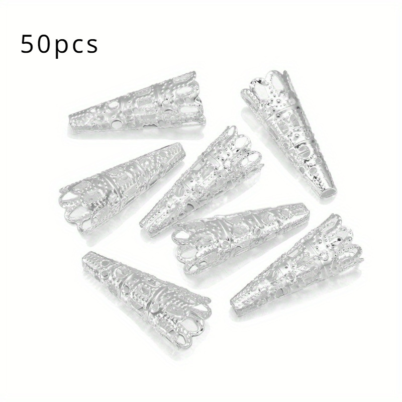 TEMU 50 stuks/pak 23mm Lange Bloem Beugel Kralenkap Haarspeld Beugel Hoofddeksel Kralen Hanger Losse Parel Beugel DIY Sieraden Accessoires Materialen