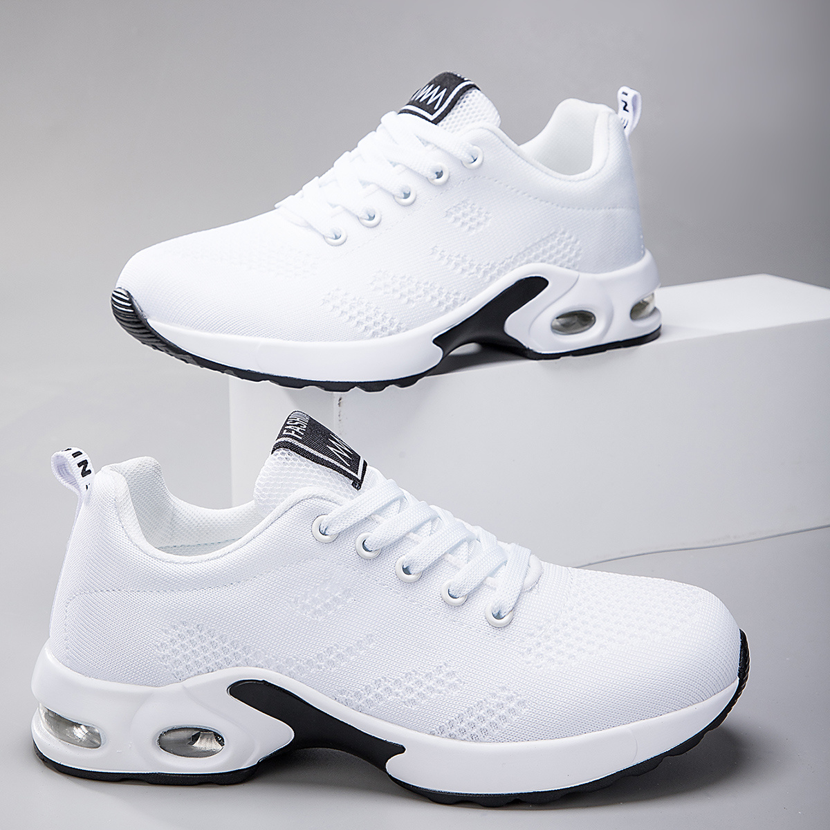 Image of Men's Low--cushioned Sneakers With Shock-absorbing Sole & Breathable Lace-up - Retro Athletic Outdoor Running Shoes Suitable For Gym,, Casual Wear, , Durable Cushioning System