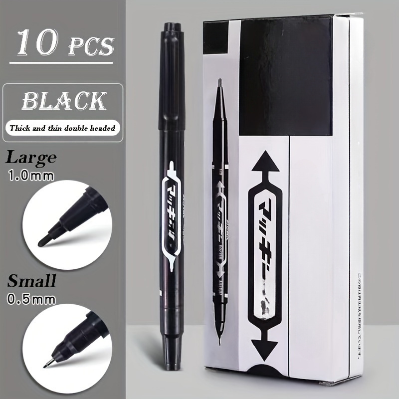 

10pcs Dual-tip Permanent Art Markers - Point, Waterproof, , Multi-functional Design For And