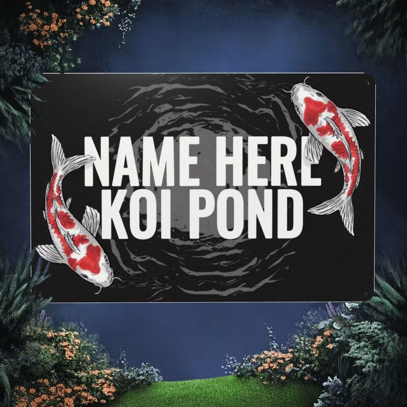 TEMU (customized) 1pc Customize Metal Tags Or Text, Are 2 Colored Koi Patterns, Suitable For Identifying Private Koi , Or As Signs Or Decorations For