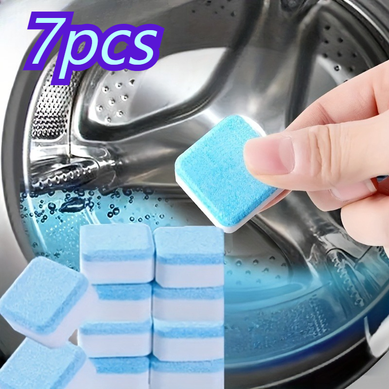 imagen del artículo pastillas efervescentes de limpieza para lavadora, 7 piezas -  dor de suciedad efervescente,   y desodoriza, accesorio de lavandería   para una limpieza  , pastillas efervescentes de limpieza para lavadora,   eficazmente la suciedad y las manchas de   de la lavadora,     y  , pastillas de limpieza imprescindibles para lavadoras automáticas