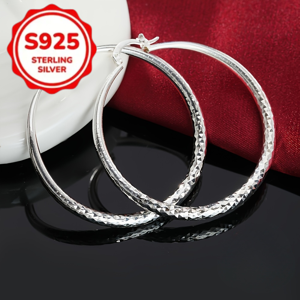 TEMU Boucles d'Oreilles Élégantes et en Argent Sterling 925 - Hypoallergéniques, Bijoux pour Femmes - Parfaites pour les Fêtes