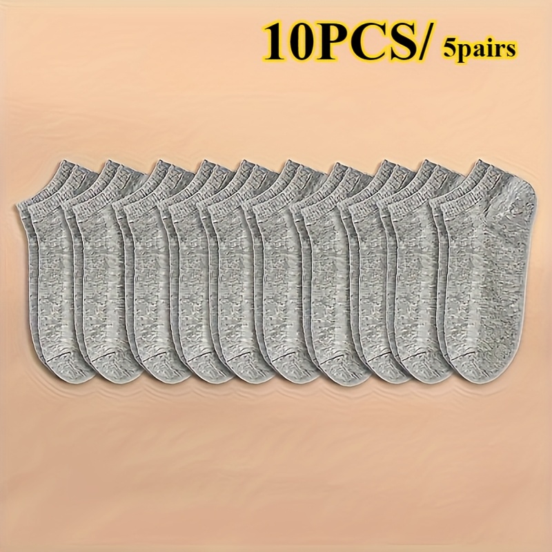 10  es/5   de calcetines cortos para  , transpirables y  , antiolor y absorbentes del  , fáciles y versátiles, de color  , resistentes al  